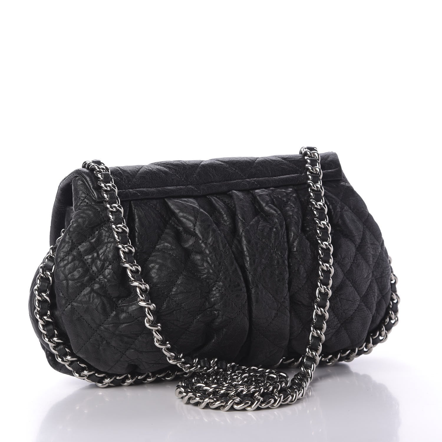 Chanel Washed Lambskin Quilted Mini Chain Around Flap Black 3 of 10