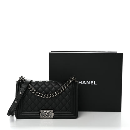 Chanel Caviar Quilted Medium Boy Flap Black 12 of 12