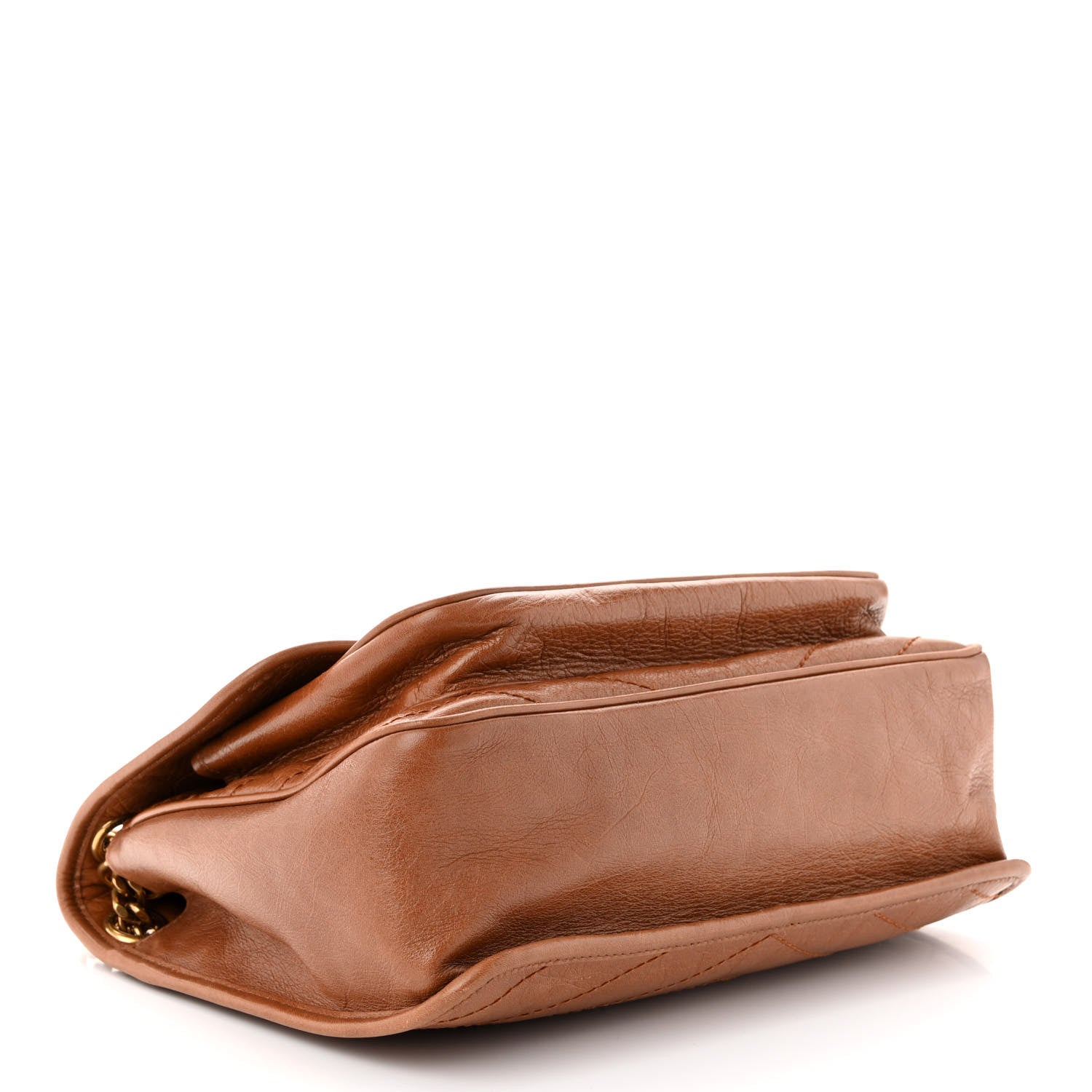 Saint Laurent Crinkled Calfskin Matelasse Monogram Medium Niki Chain Satchel Light Caramel 4 of 11