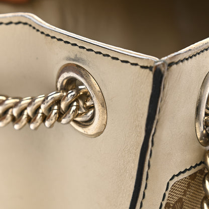 Gucci Monogram Margaux Calfskin Large Emily Chain Shoulder Bag Beige Ebony Mystic White 18 of 25