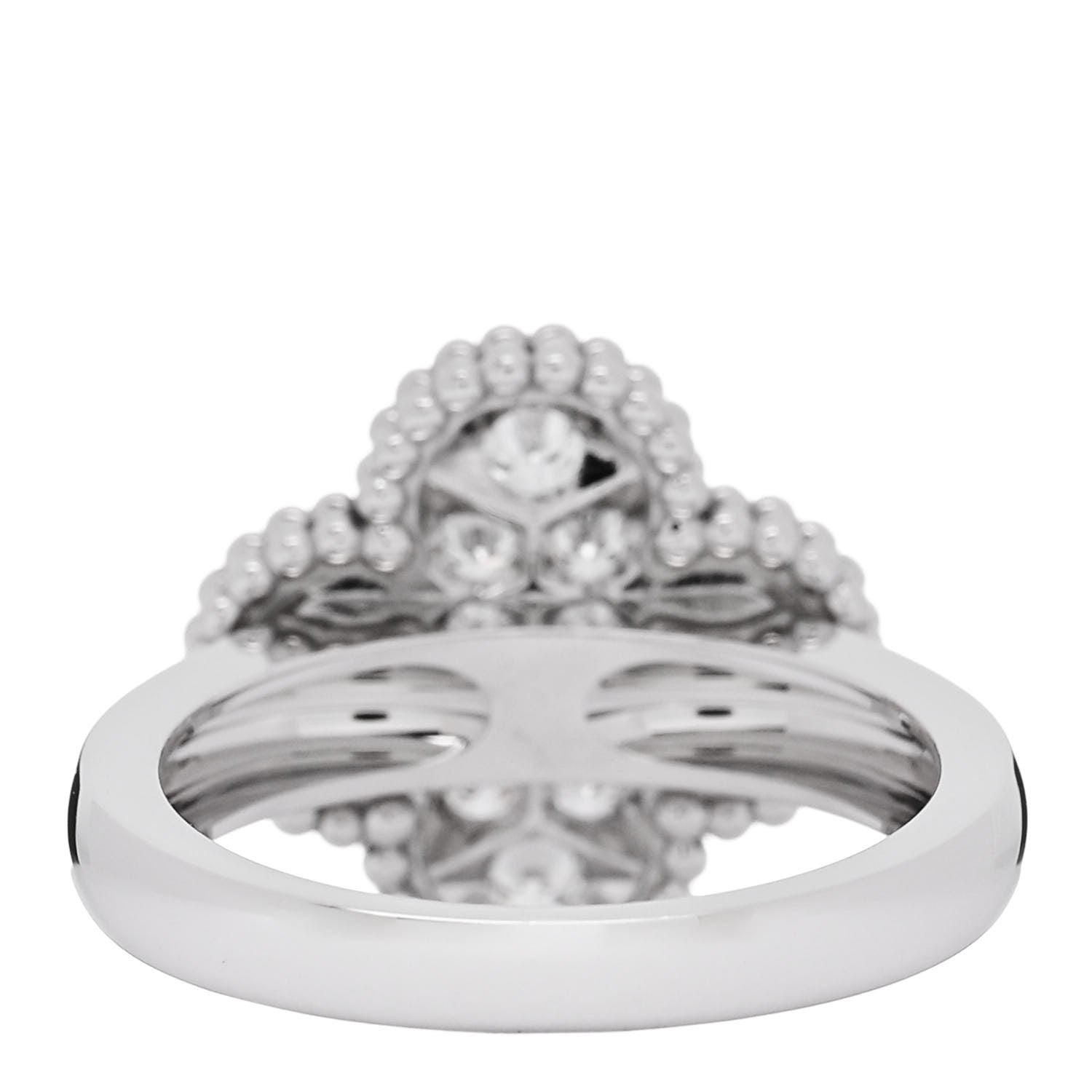 Van Cleef & Arpels 18K White Gold Diamond Vintage Alhambra Ring 50 5.25 4 of 6