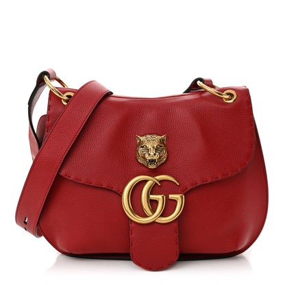 Gucci Cellarius Calfskin Feline GG Marmont Flap Shoulder Bag Vulcanic Red 1 of 10