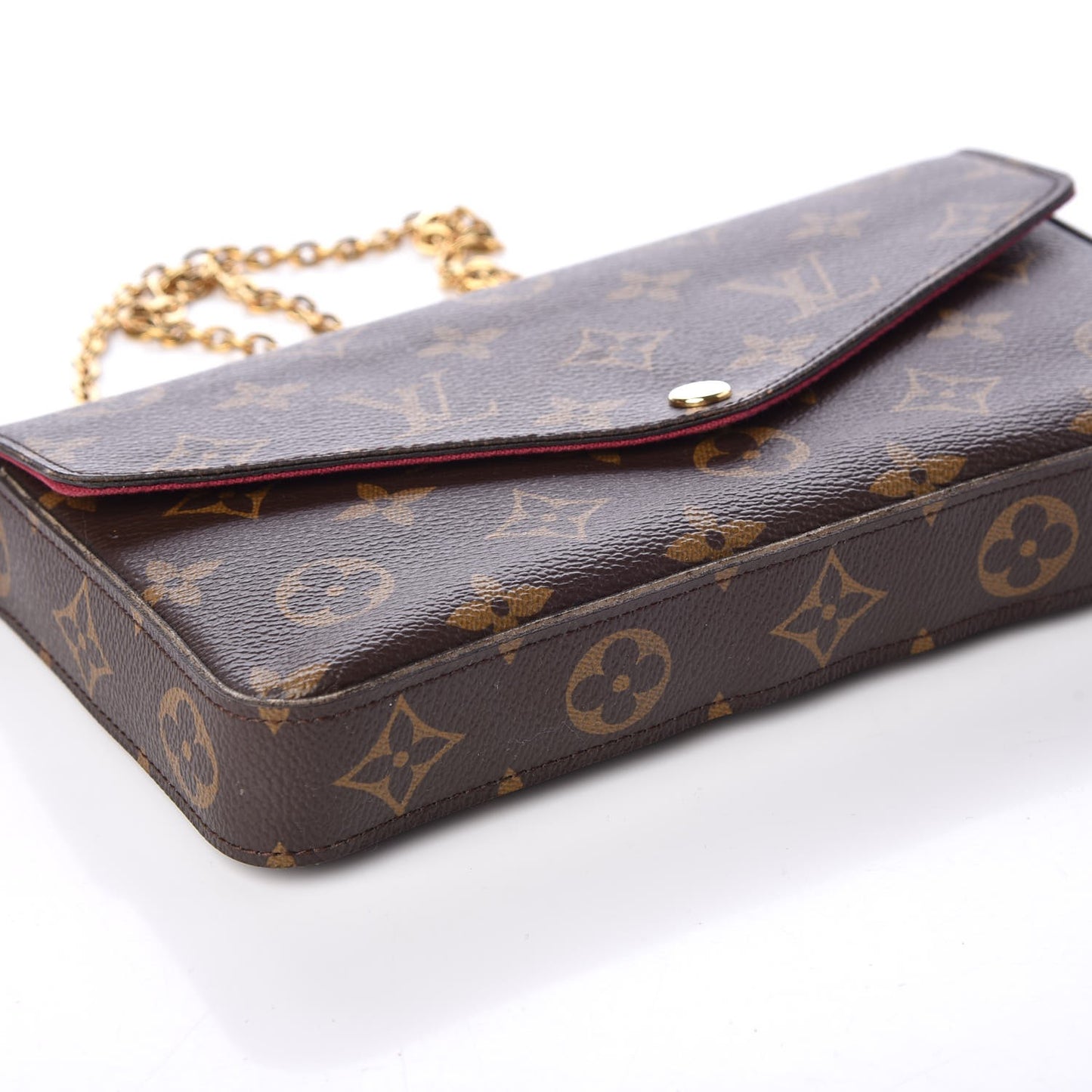 Monogram Pochette Felicie Chain Wallet Fuchsia