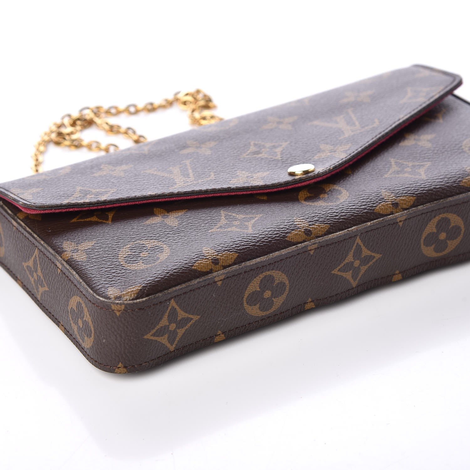 Louis Vuitton Monogram Pochette Felicie Chain Wallet Fuchsia 8 of 9