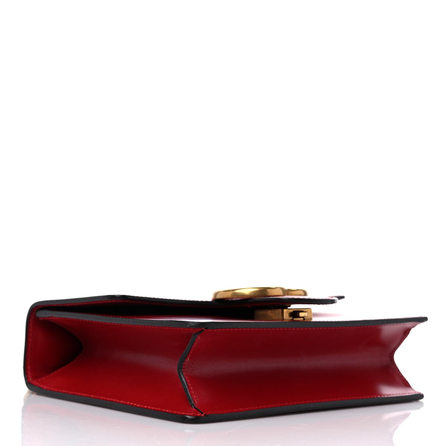 Knight Calfskin Small GG Marmont Chain Handle Bag Hibiscus Red