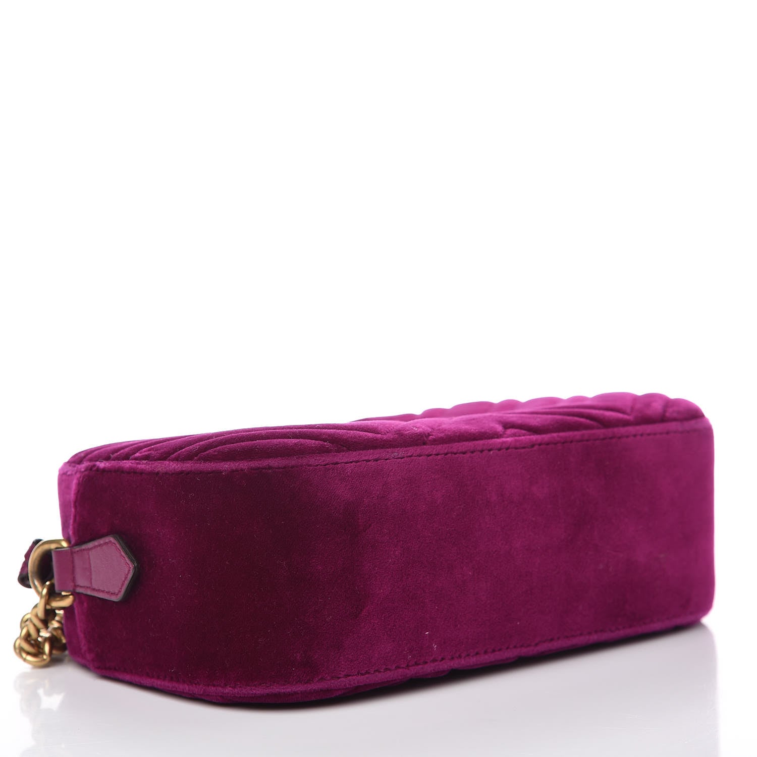 Gucci Velvet Matelasse Small GG Marmont Chain Shoulder Bag Fuchsia Violet Cyclamen 4 of 10