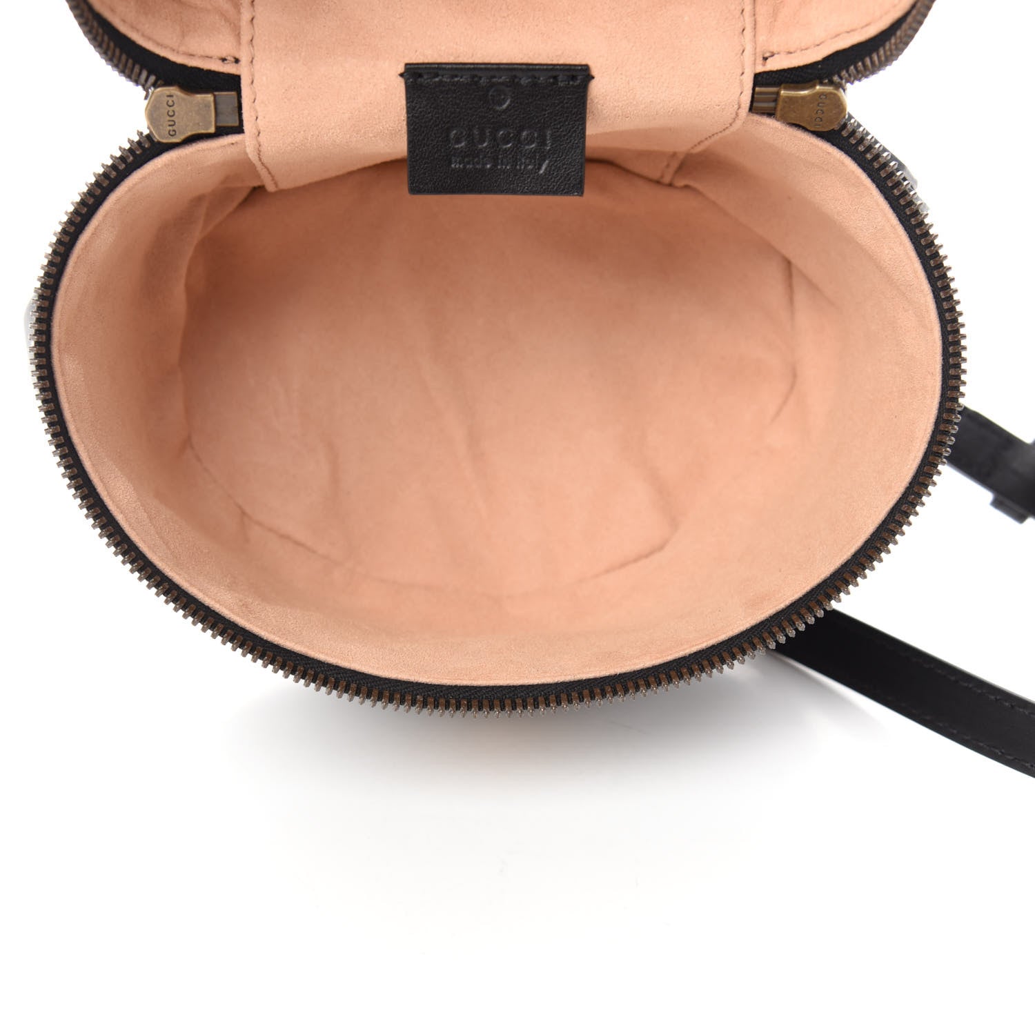 Gucci Calfskin Matelasse Mini GG Marmont Round Backpack Black 5 of 11