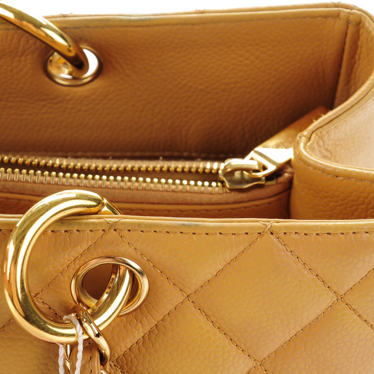 Caviar Quilted Grand Shopping Tote GST Beige