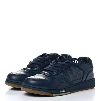 Christian Dior Smooth Calfskin Oblique Galaxy Mens B27 Low Top Sneakers 38 Blue Beige 3 of 9
