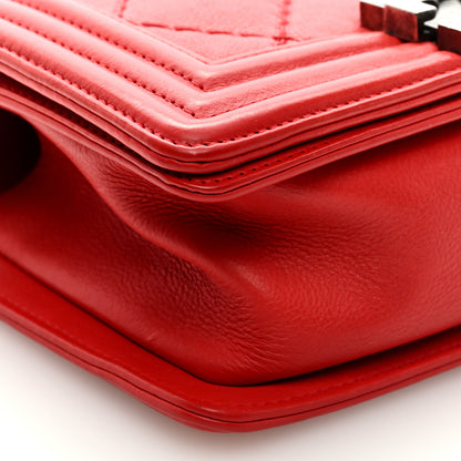Chanel Calfskin Double Stitch Small Boy Flap Red 8 of 9