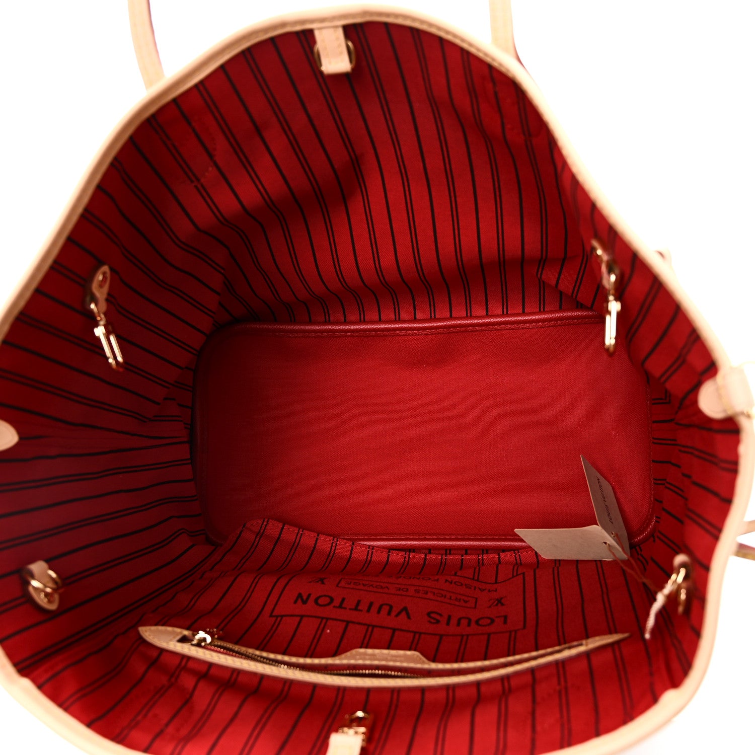 Louis Vuitton Monogram Inside Out Neverfull Bandouliere MM Rouge Sari 5 of 10