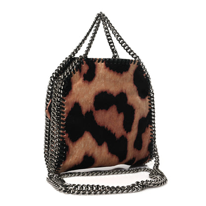 Stella McCartney Linen Leopard Print Tiny Falabella Tote Brown 3 of 10