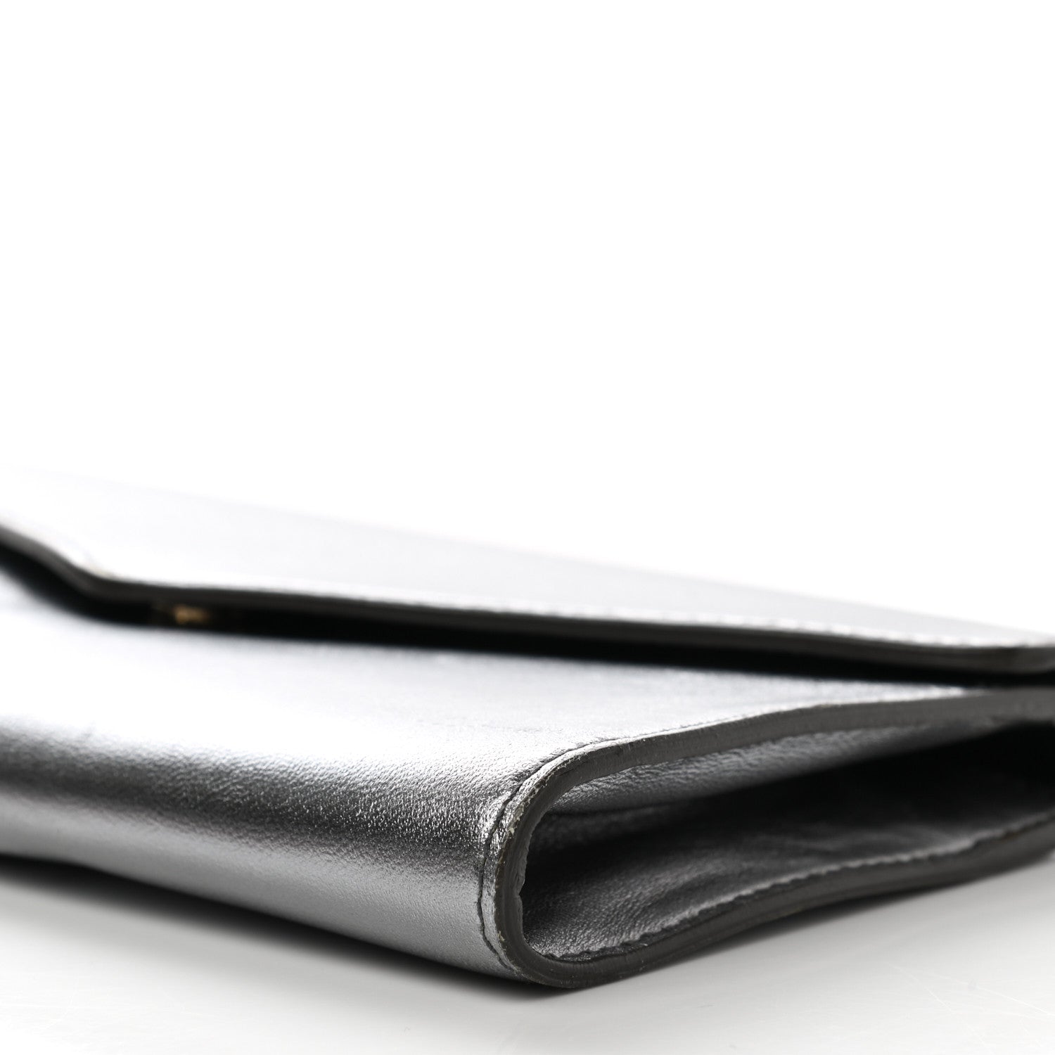 Saint Laurent Metallic Calfskin Y-Mail Clutch Silver 12 of 12