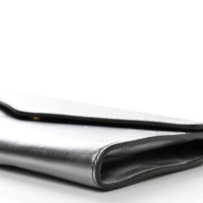 Saint Laurent Metallic Calfskin Y-Mail Clutch Silver 12 of 12