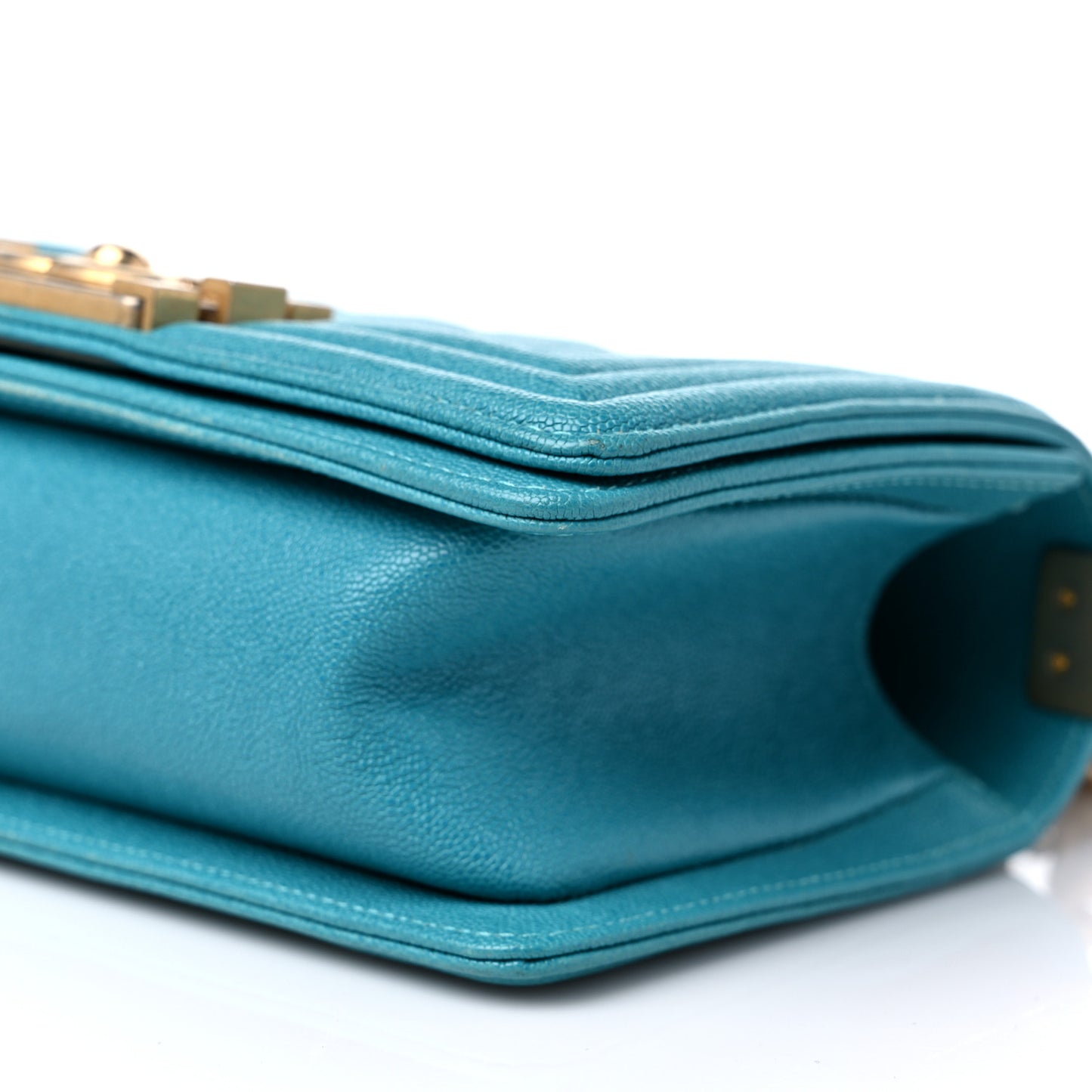 Caviar Quilted Small Boy Flap Turquoise
