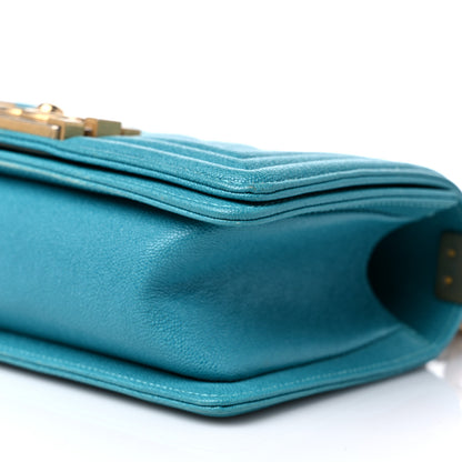 Chanel Caviar Quilted Small Boy Flap Turquoise 9 of 11