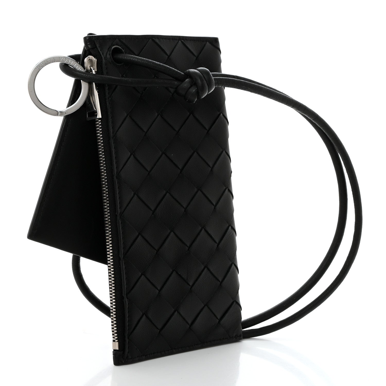Bottega Veneta Nappa Intrecciato Card Case On Strap Black 3 of 8