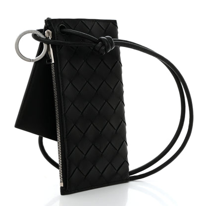 Bottega Veneta Nappa Intrecciato Card Case On Strap Black 3 of 8