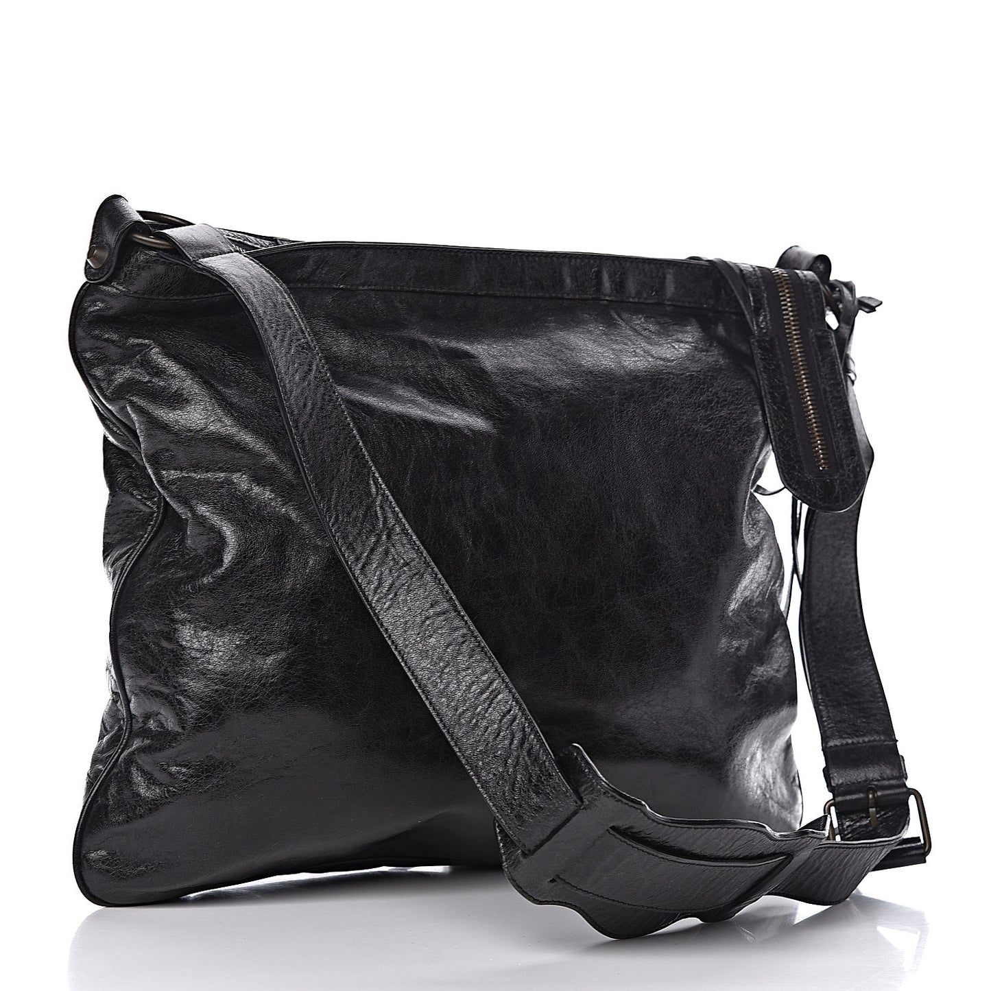 Chevre Classic Hardware Flat Messenger Black
