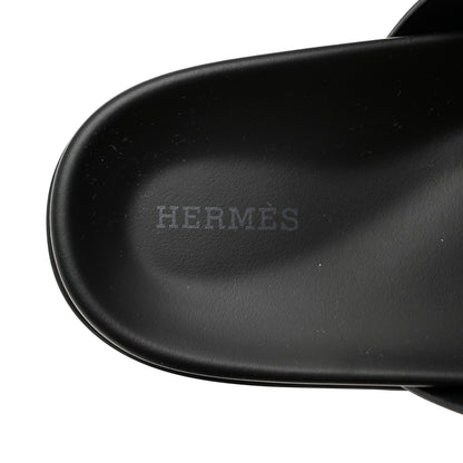 Hermes Calfskin Womens Chypre Sandals 40.5 Black 6 of 9