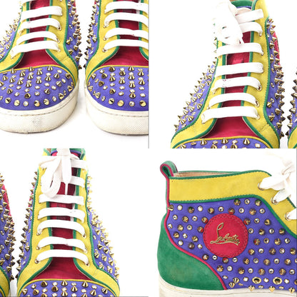 Christian Louboutin Mens Suede Louis Spikes Flat Sneakers 42 Multi 11 of 12