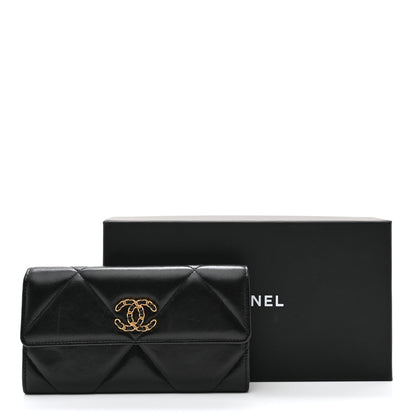 Chanel Lambskin Quilted Chanel 19 Flap Wallet Black 11 of 11