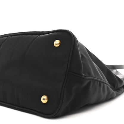 Prada Tessuto Nylon Soft Calfskin Tote Black 10 of 10