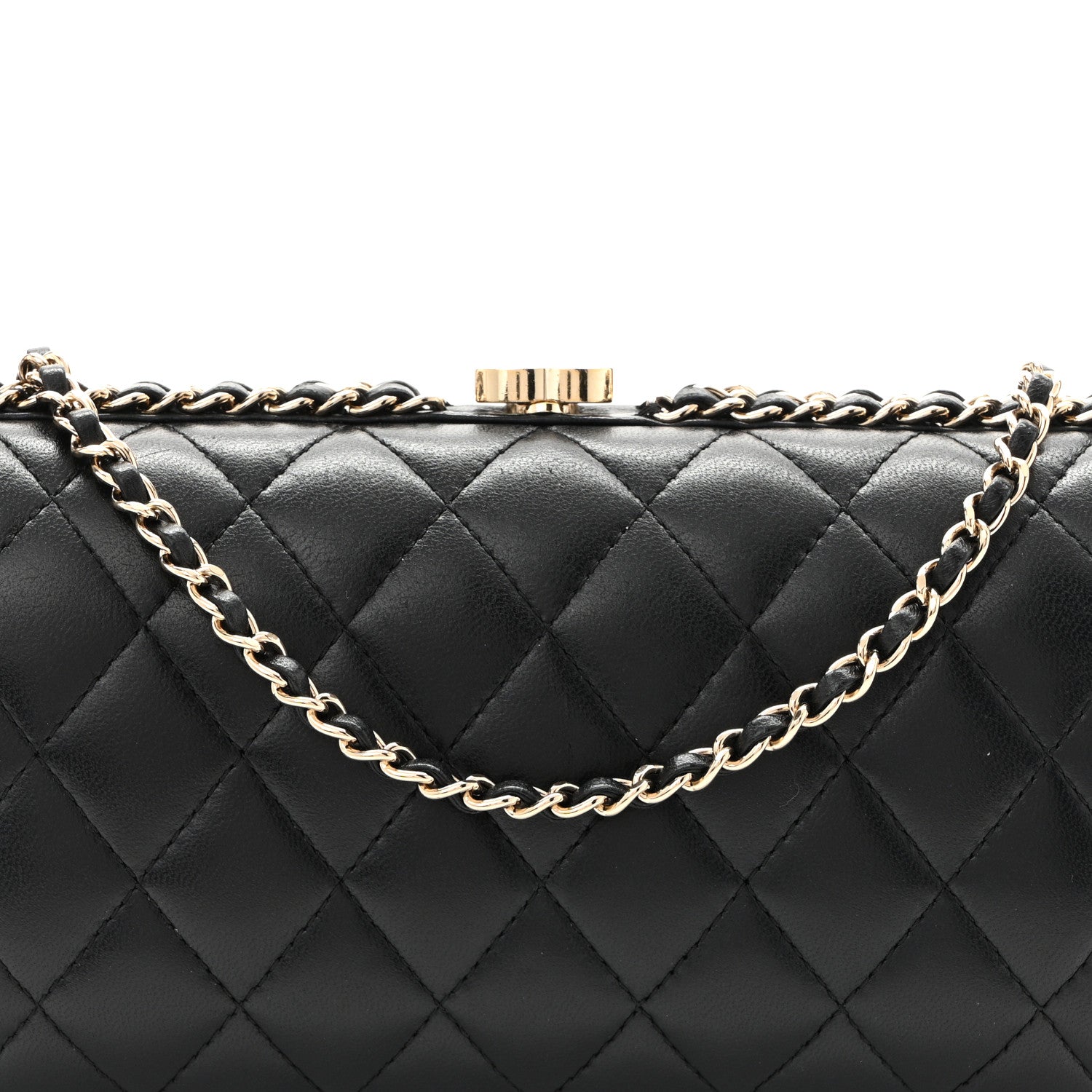 Chanel Lambskin Quilted Chain Around Clutch Black 8 of 10