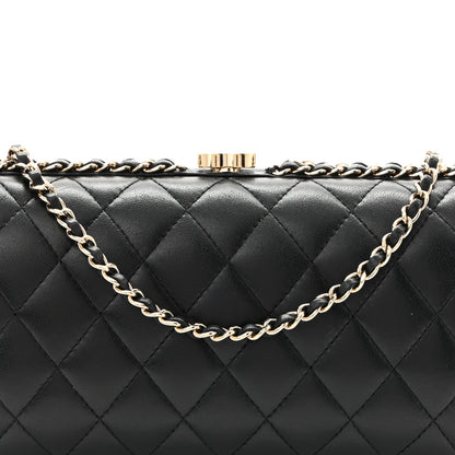 Chanel Lambskin Quilted Chain Around Clutch Black 8 of 10