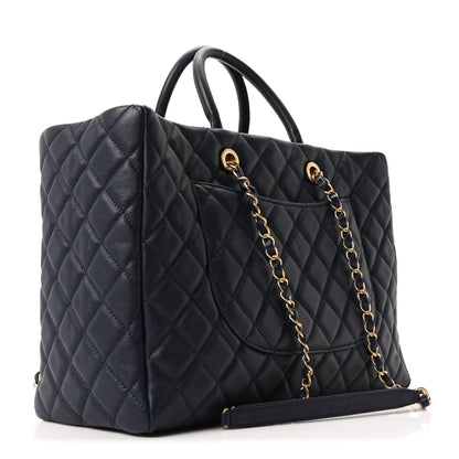 Chanel Caviar Quilted Large Coco Handle Shopping Tote Navy 3 of 10