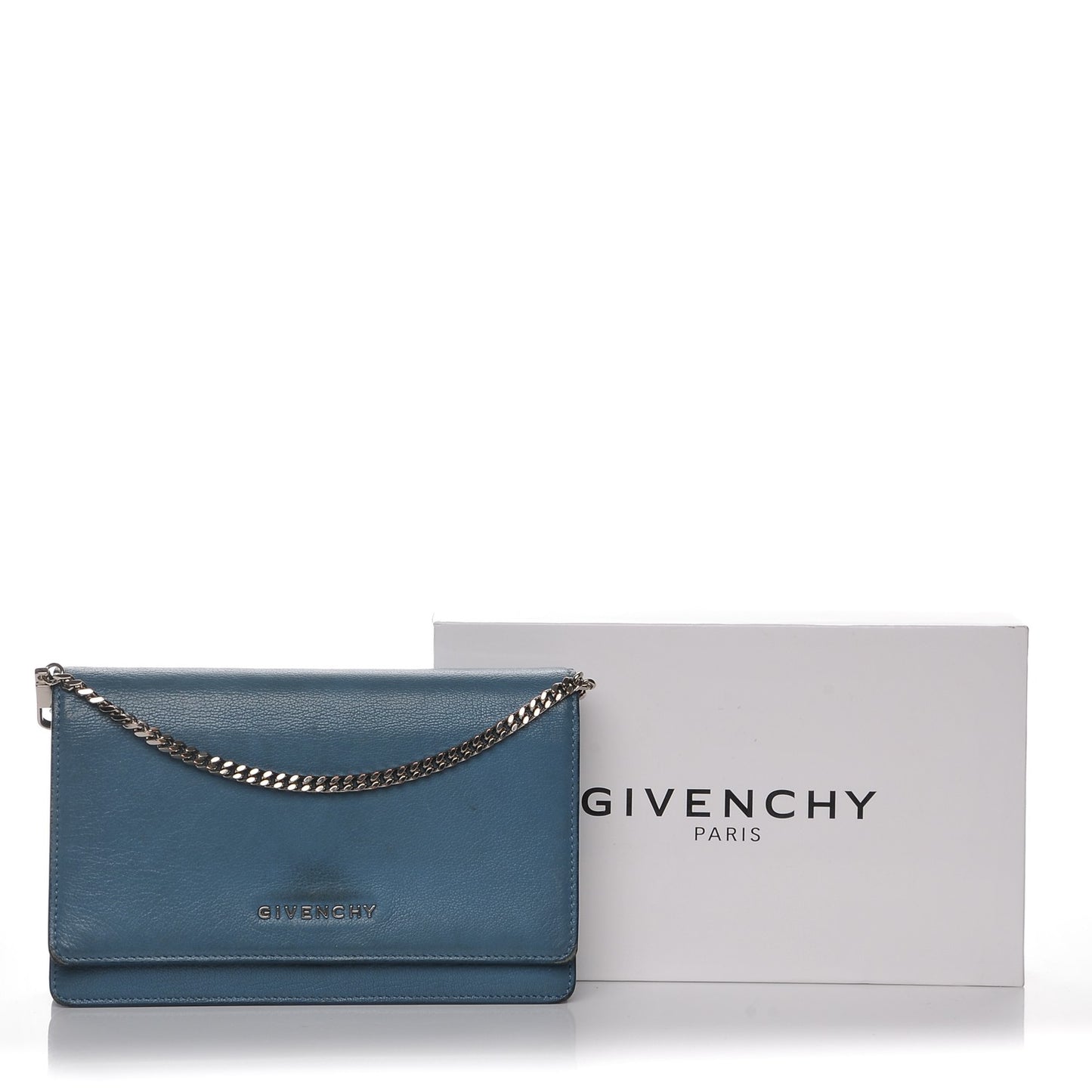 Sugar Goatskin Pandora Chain Wallet Medium Blue