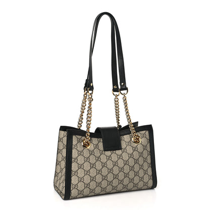 Gucci GG Supreme Monogram Small Padlock Tote Black 3 of 10