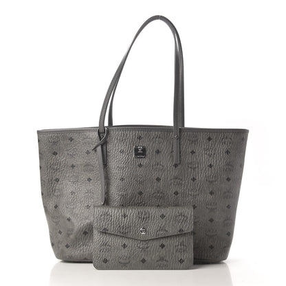 MCM Visetos Medium Reversible Shopper Tote Phantom Grey 14 of 14