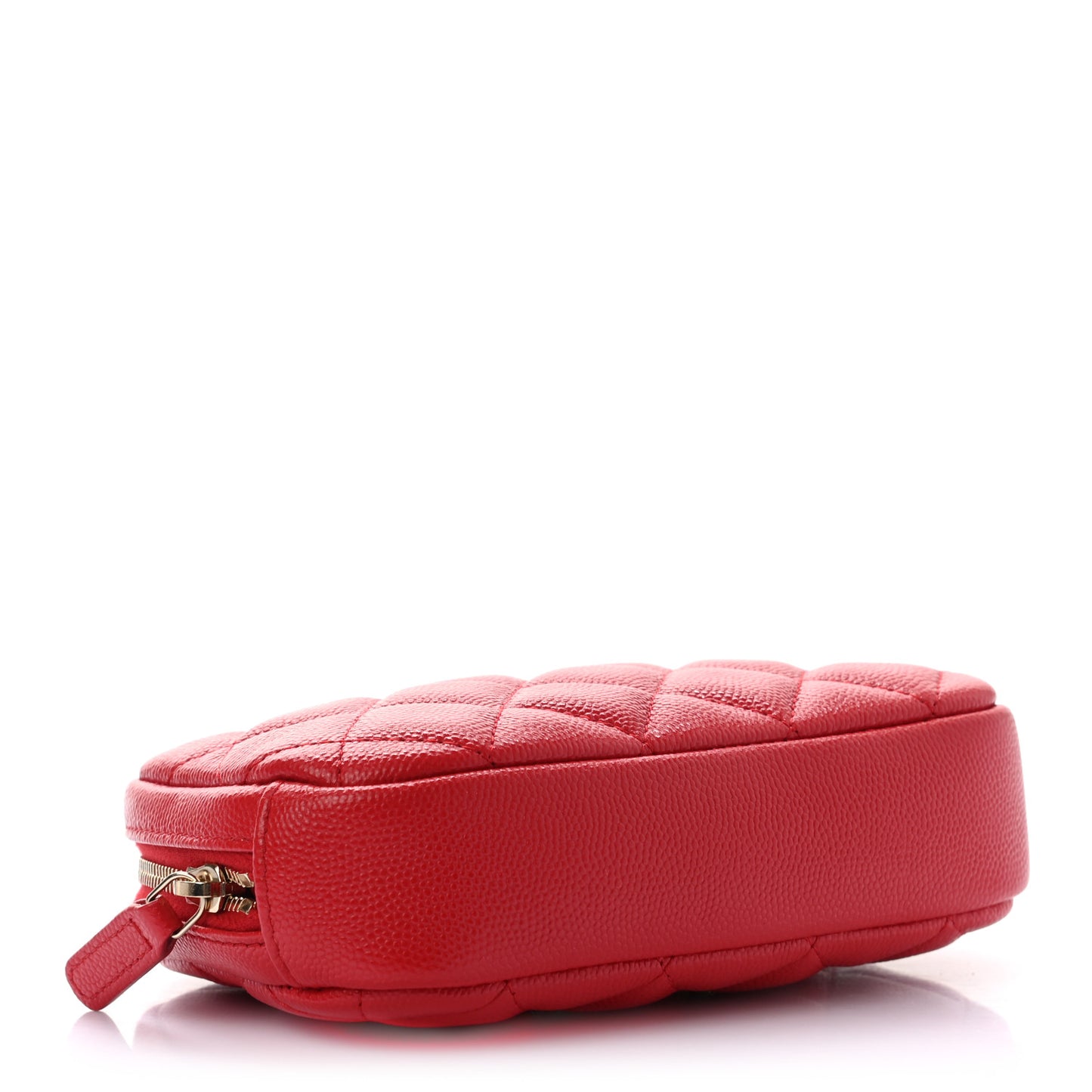 Caviar Quilted Small Curvy Pouch Cosmetic Case Red