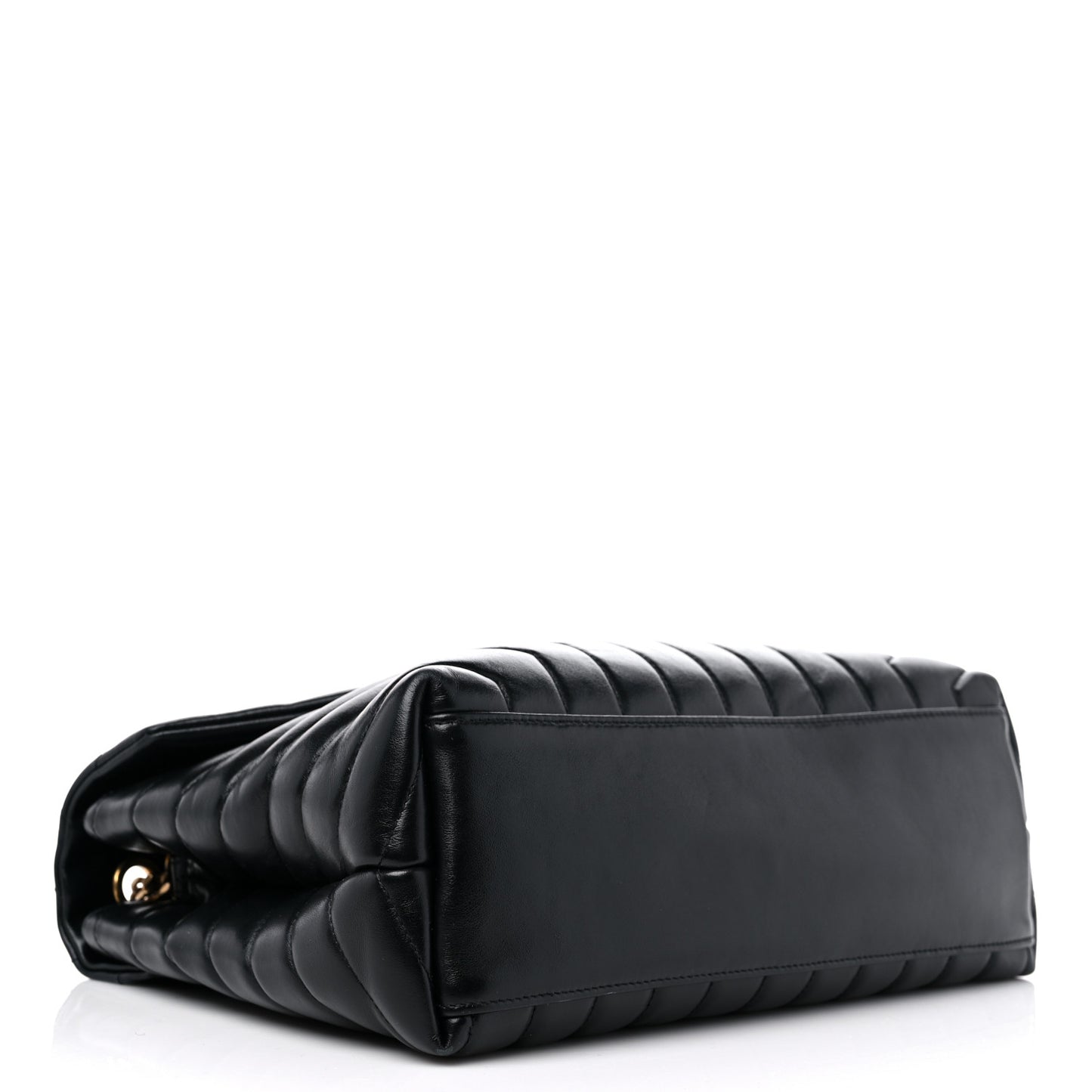 Calfskin Y Quilted Monogram Medium Loulou Chain Satchel Black