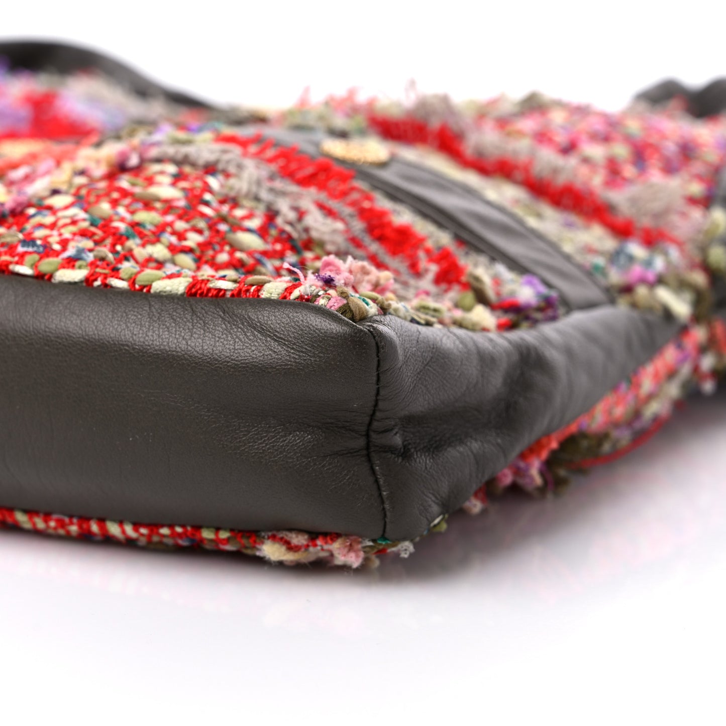 Tweed Lambskin Large Girl Bag Multicolor Brown