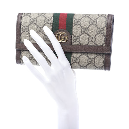 Gucci GG Supreme Monogram Web Ophidia Continental Wallet Brown 2 of 6