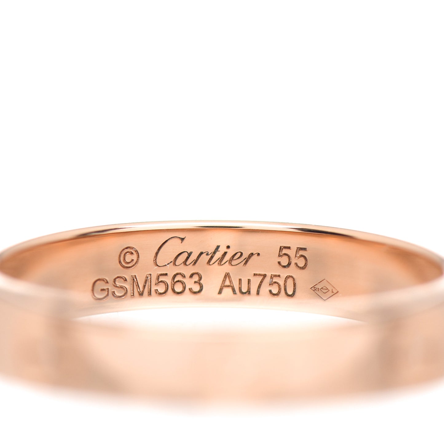18K Pink Gold 3.5mm LOVE Wedding Band Ring 55 7.25
