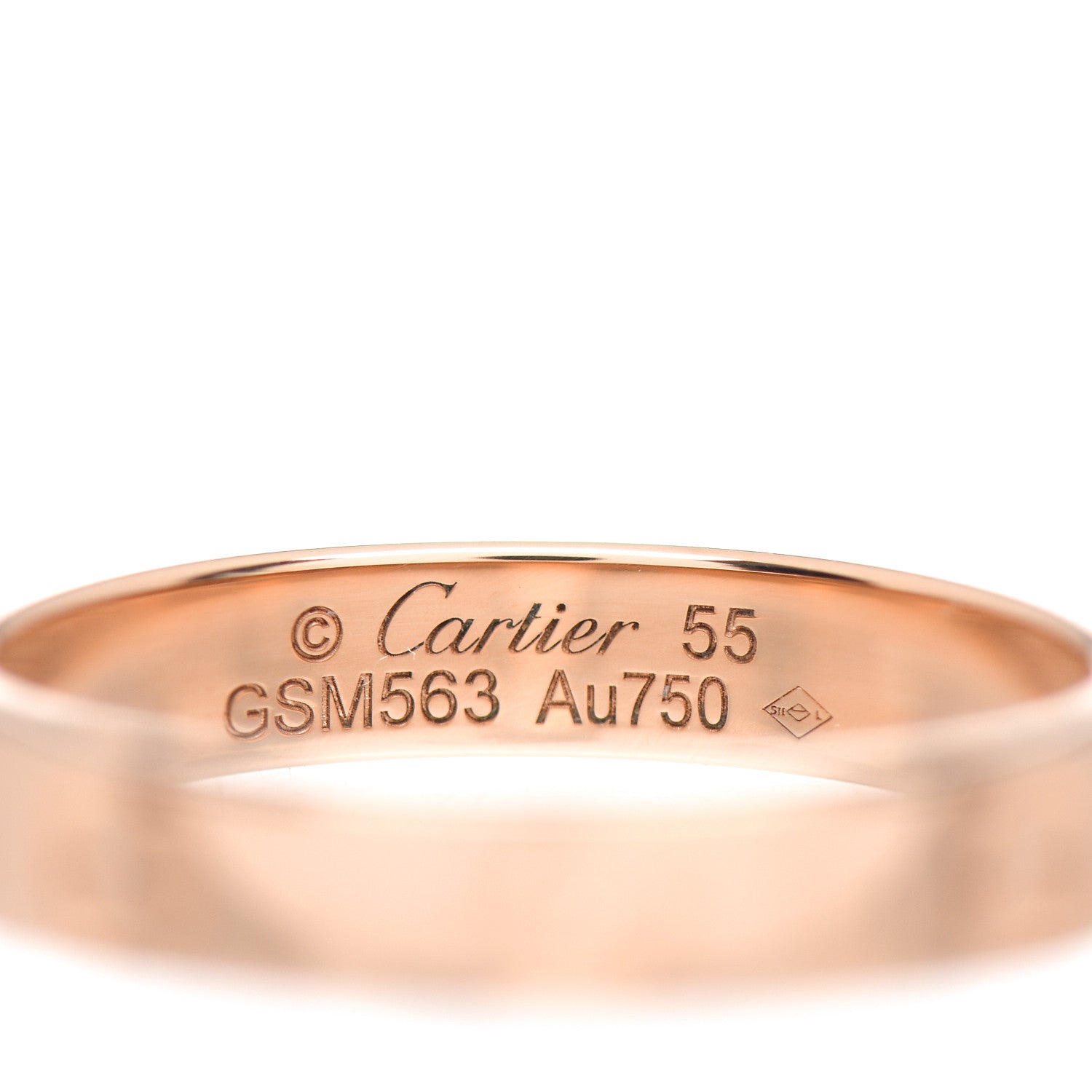 Cartier 18K Pink Gold 3.5mm LOVE Wedding Band Ring 55 7.25 4 of 5