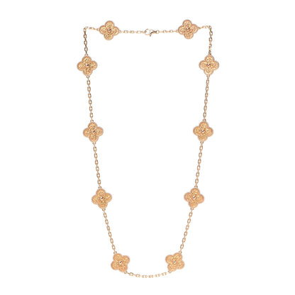 Van Cleef & Arpels 18K Rose Gold 10 Motifs Vintage Alhambra Necklace 3 of 6