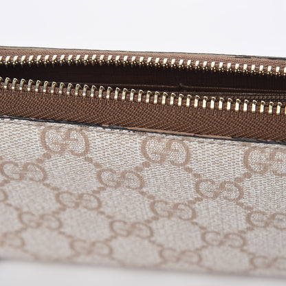 Gucci GG Supreme Monogram Calfskin Nice Zip Around Wallet New Mystic White Beige Brown 16 of 17
