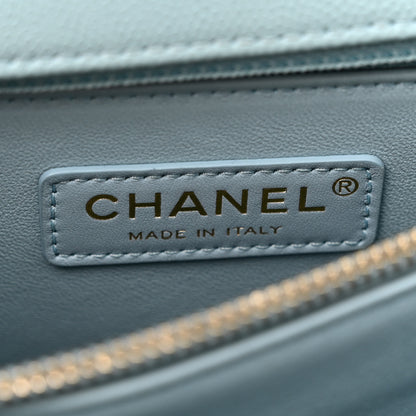 Chanel Caviar Quilted Small Coco Handle Flap Light Blue 6 of 13