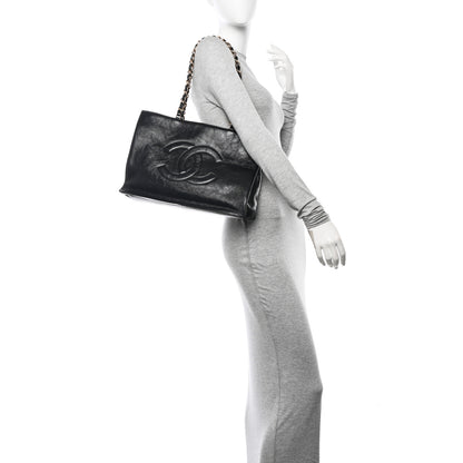 Chanel Glazed Aged Calfskin CC Tote Black 2 of 10