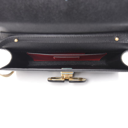 Valentino Garavani Grained Calfskin VSling Clutch With Shoulder Strap Black 5 of 9