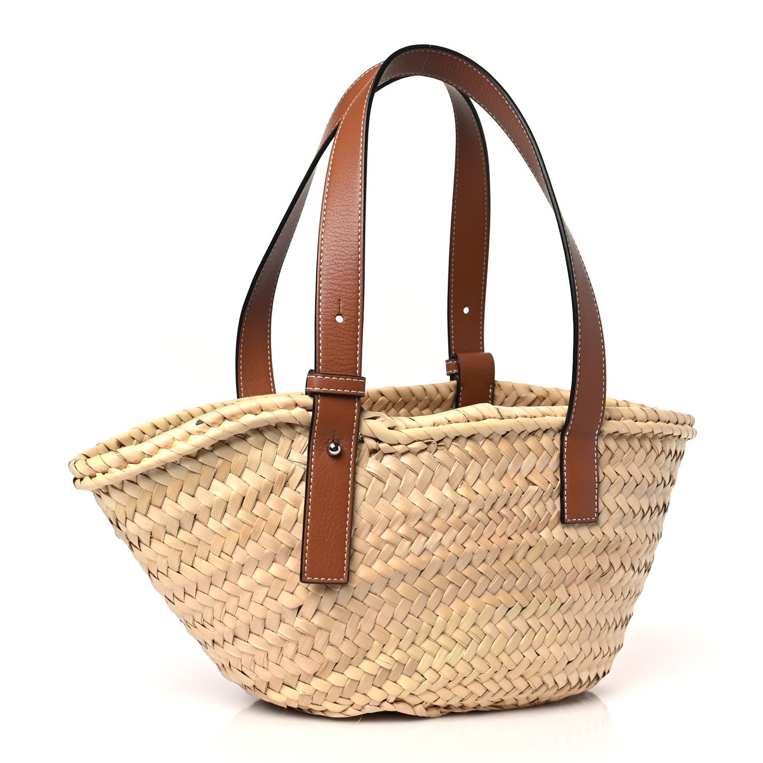 Loewe Raffia Small Basket Tote Bag Natural Tan 3 of 9