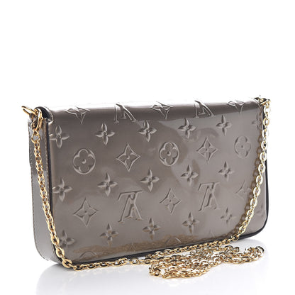 Louis Vuitton Vernis Felicie Pochette Chain Wallet Champagne Metallise 3 of 14