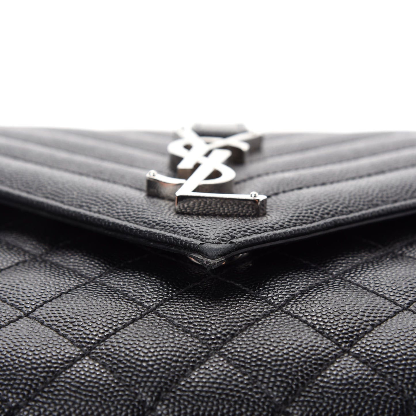 Grain De Poudre Textured Mixed Matelasse Triquilt Medium Monogram Satchel Black