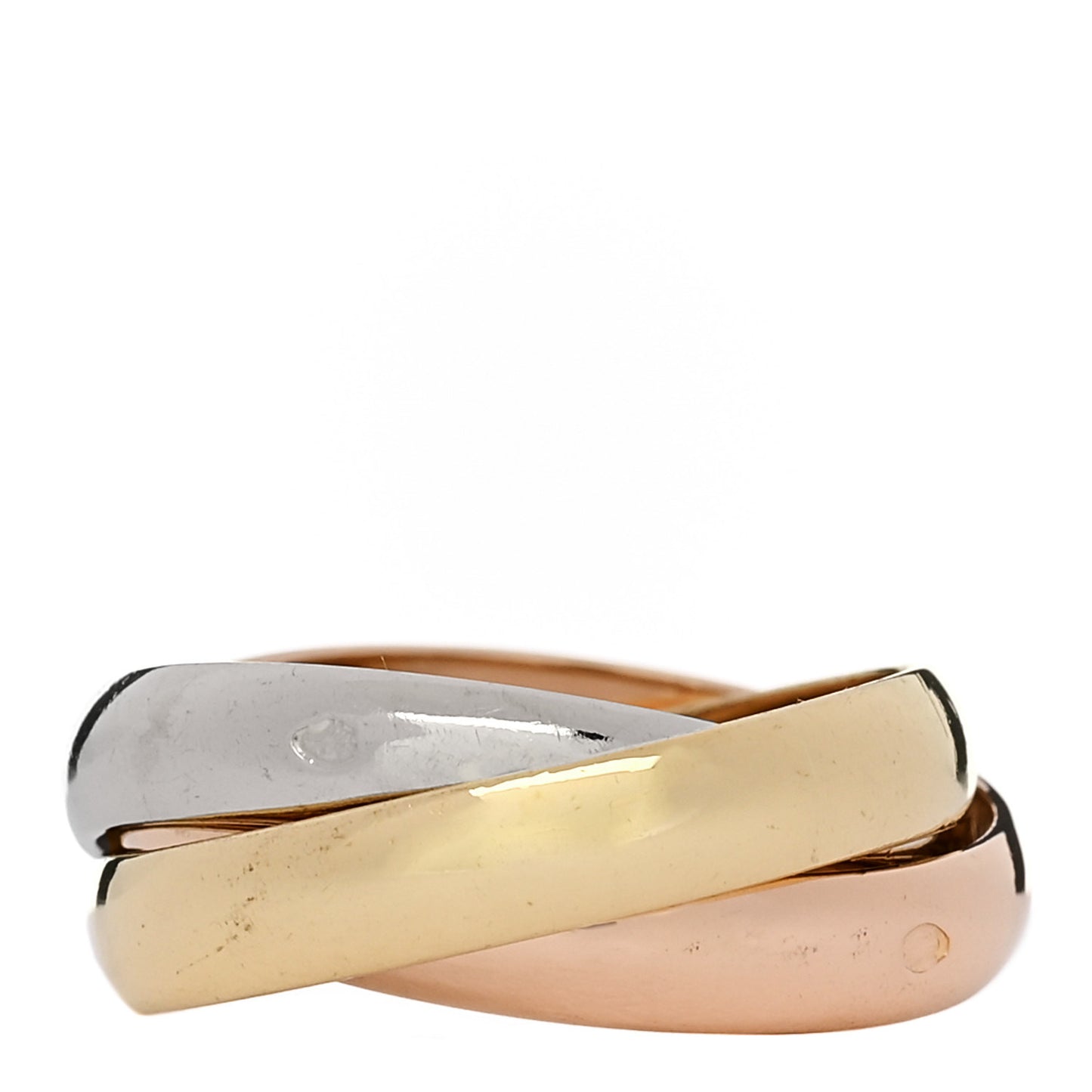 18K Pink Yellow White Gold Classic Les Must De Cartier Trinity Ring 49 5