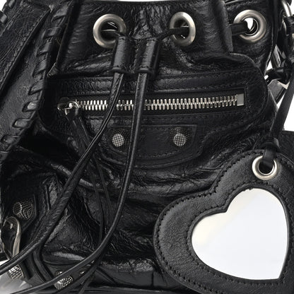 Balenciaga Agneau Arena Le Cagole Bucket Bag XS Black 8 of 10