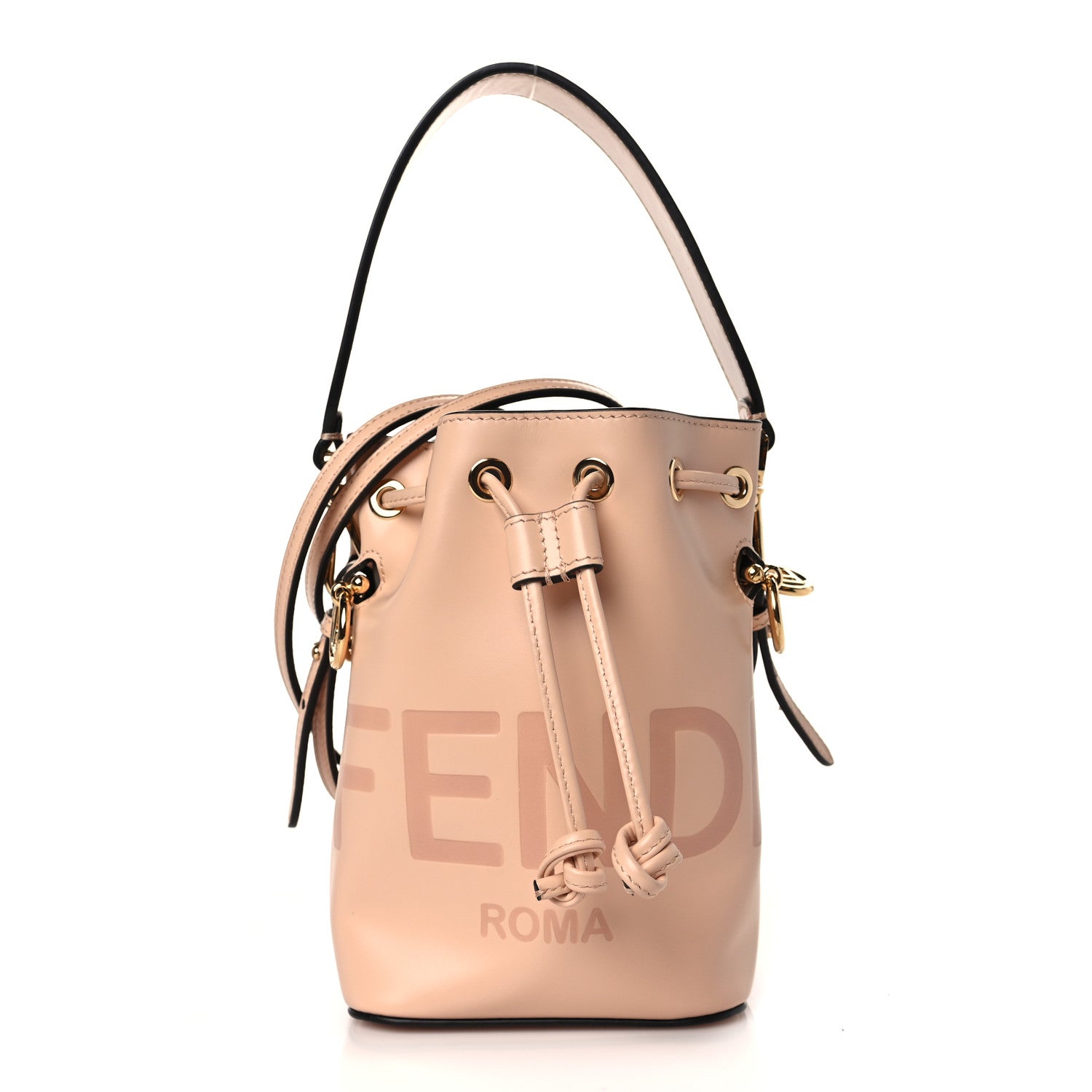 Fendi Vitello King F is Fendi Logo Embossed Mini Mon Tresor Bucket Bag Light Rose 1 of 9